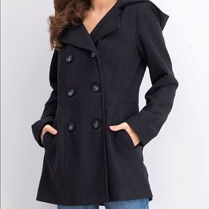 EUC Nautica Black Wool Peacoat